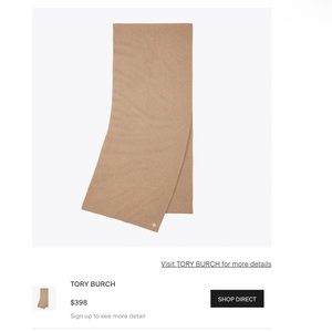 NWT Tory Burch ribbed cashmere oversized scarf